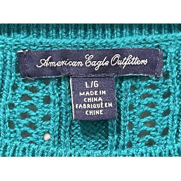 AMERICAN EAGLE Knit Teal Sweater - Picture 2 of 4